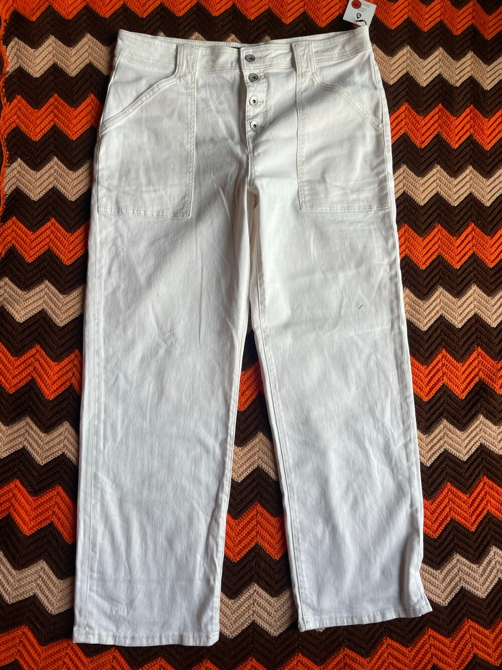 Sanctuary Ali Women's White Denim Cuffed Pants NWT sz 33